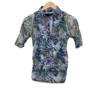 Lucky In Love Fitted Polo Shirt Short Sleeve Size XS